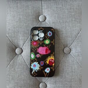 Designer Floral Black 16pro Phone Case